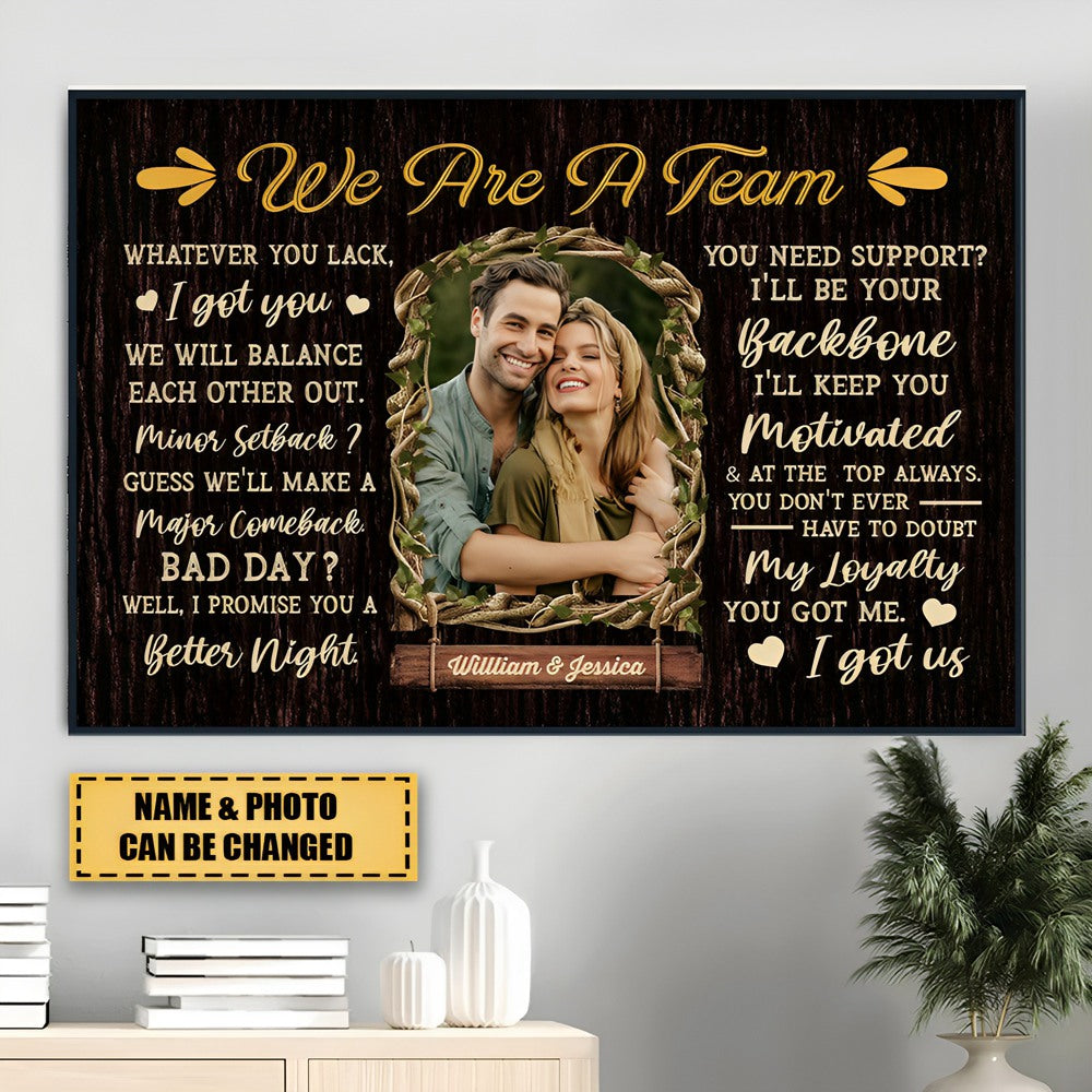 We Are A Team - Personalized Photo Couple Anniversary Poster