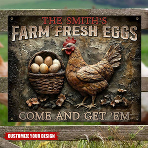 Personalized Farmer Rectangle Metal Sign-Chicken Coop Signs