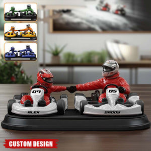 Kart Racing Loving Dad & Kid - Personalized Acrylic Plaque, Father's Day Gift for Dad, Gift for Husband