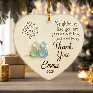Personalized "Thank You Neighbours" Heart - Shaped Ornament