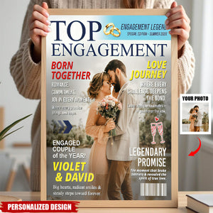 Personalized Engagement Magazine Poster-Gift For Engaged Couple