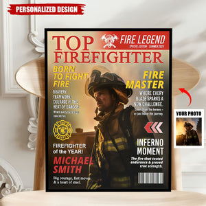 Personalized Firefighter Magazine Poster-Fireman Retirement Gift