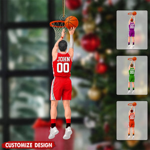 Personalized Back View Basketball Ornament - Gift For Basketball Lovers