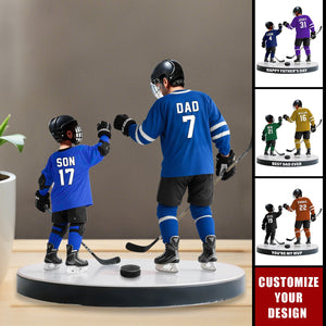 Ice Hockey Dad And Kid - Personalized Acrylic Plaque, Father's Day Gift for Dad, Gift for Husband