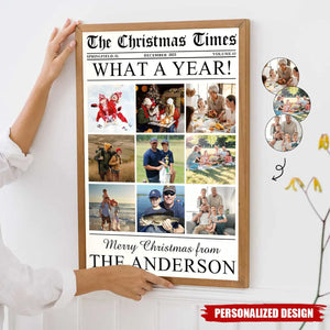 What A Year-Personalized Family Photo Christmas Poster-Gift for Family