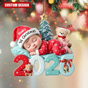 Personalized 2026 Baby First Christmas Ornament -Custom Name Acrylic Baby Shower Gift