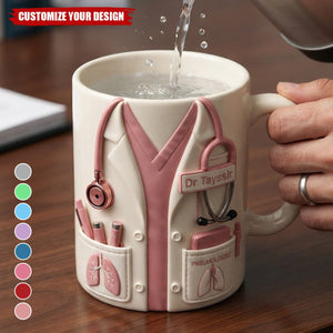 Celebrate Your Favorite Doctor With This Custom White Coat Design, Personalized Coffee Mug, Gift For Medical Professionals
