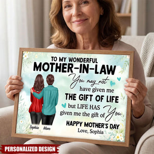 To My Mother-In-Law Happy Mother's Day-Personalized Poster-Heartwarming Mother's Day Gift For Mother-In-Law