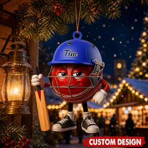Personalized Cute Cricket Mascot Ornament - Gift for Cricket Lover - New Release