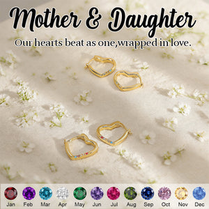 Personalised Birthstone Heart Huggies Earrings, Tiny Birthstone Hoop Earring
