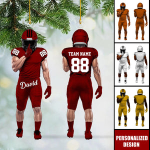 Personalized Football Player Ornament Gift For Football Lover