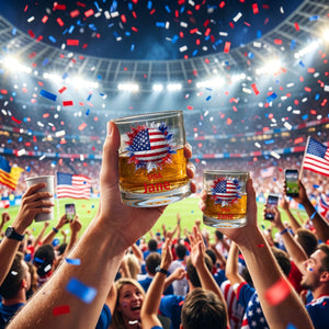 Personalized Soccer Whiskey Glass - Country Flags Gift For Soccer Lovers