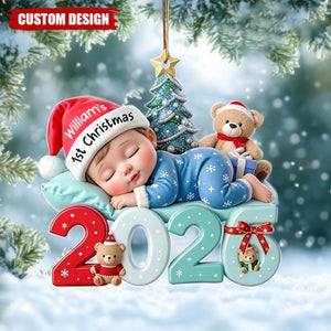 Personalized 2026 Baby First Christmas Ornament -Custom Name Acrylic Baby Shower Gift
