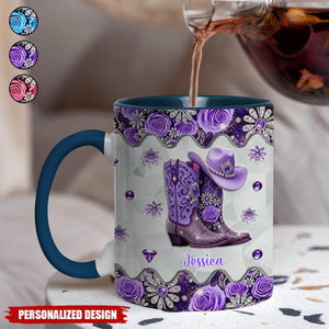 Cowgirl Boots-Personalized Cowgirl Accent Mug