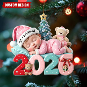 Personalized 2026 Baby First Christmas Ornament -Custom Name Acrylic Baby Shower Gift