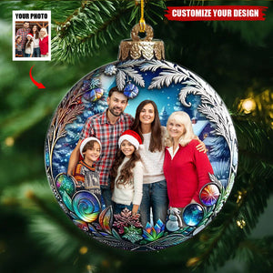 Custom Photo Christmas Good Cheer Is Found With Family Personalized Christmas Acrylic Ornament - 2024 New Release Gift For Family Members