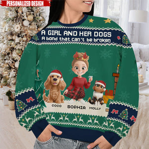A Girl And Her Dog Christmas-Personalized Unisex Ugly Sweatshirt