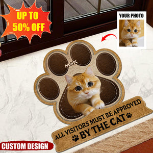 Custom Photo All Guests Must Be Approved - Gift For Pet Lovers - Personalized Custom Shaped Doormat