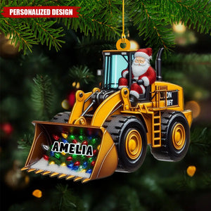 Personalized Santa on The Excavator Christmas Ornament, 2025 New Release Gifts For Kids