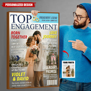 Personalized Engagement Magazine Poster-Gift For Engaged Couple
