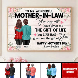 To My Mother-In-Law Happy Mother's Day-Personalized Poster-Heartwarming Mother's Day Gift For Mother-In-Law