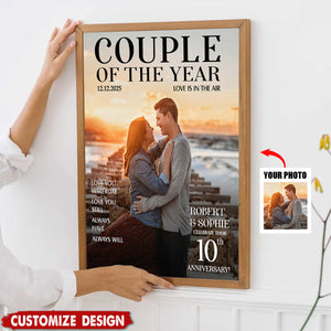 Personalized Couple Of The Year Magazine Cover Art Poster,Gift For Couples