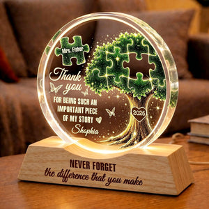 Custom Teacher Appreciation Night Light, Personalized Thank You Gift for Mentor