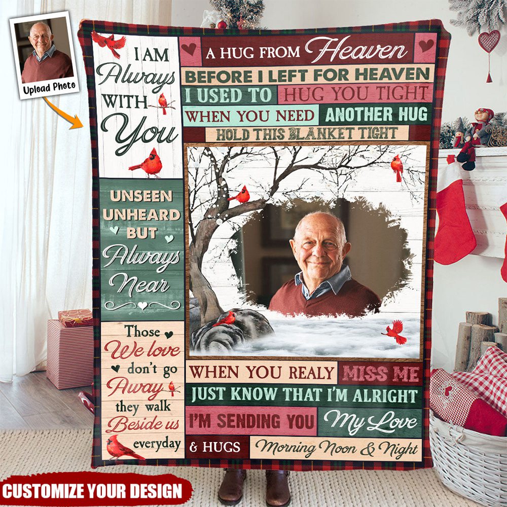 Custom Photo A Hug From Heaven - Personalized Photo Blanket