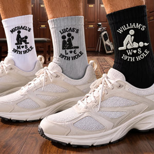 Naughty Gift For Husband Boyfriend - Personalized 19th Hole Socks