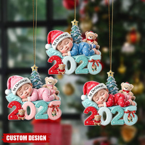 Personalized 2026 Baby First Christmas Ornament -Custom Name Acrylic Baby Shower Gift