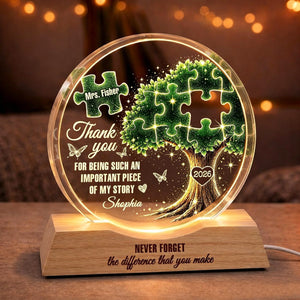 Custom Teacher Appreciation Night Light, Personalized Thank You Gift for Mentor
