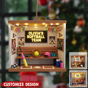 Personalized Softball Christmas Ornament, Gift For Softball Player, Softball Team Keepsake, Softball Coach Gift, Softball Ornament