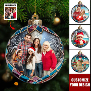 Custom Photo Christmas Good Cheer Is Found With Family Personalized Christmas Acrylic Ornament - 2024 New Release Gift For Family Members