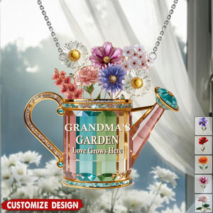 Grandma Birth Month Flowers Suncatcher - Personalized Gifts For Grandma