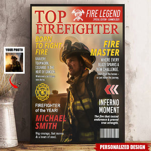 Personalized Firefighter Magazine Poster-Fireman Retirement Gift