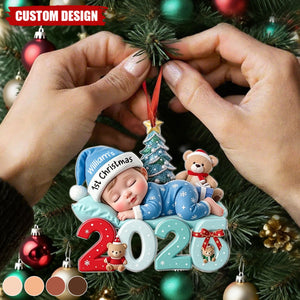 Personalized 2026 Baby First Christmas Ornament -Custom Name Acrylic Baby Shower Gift