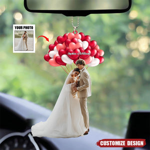 Love balloon couple car ornament - Gift for couple