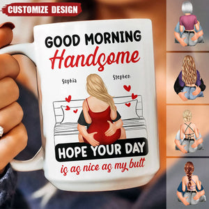 Good Morning Handsome Beautiful - Personalized Couple Mug