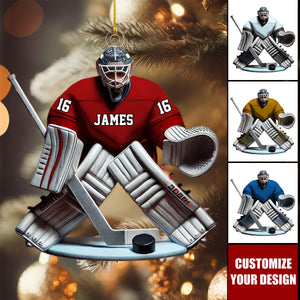 Personalized Hockey Goalie Christmas Ornament