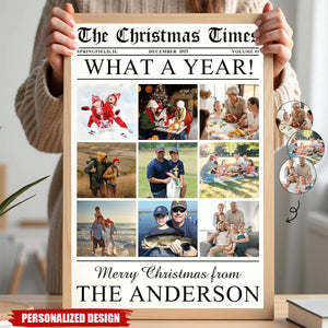What A Year-Personalized Family Photo Christmas Poster-Gift for Family