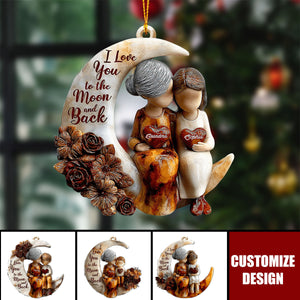 Love You To The Moon And Back - Personalized Grandma Ornament
