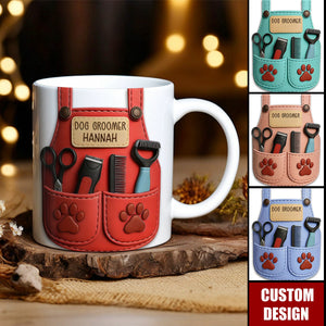 Celebrate Your Favorite Dog Groomer, Scissors And Paw Prints Mug, Gift For Pet Care Professionals And Dog Lovers