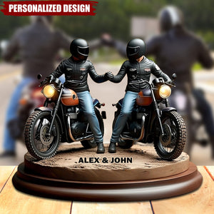 Old Biker Dad-Personalized Biker Shaped Acrylic Plaque