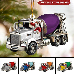 Personalized Cement Mixer Santa Ornament - 2025 New Release Unique Holiday Gift for Construction Fans