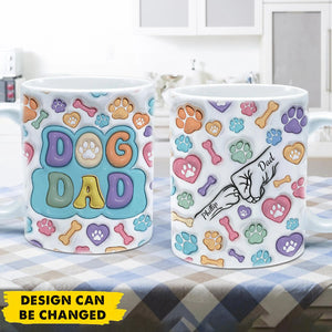 Dog Human Fist Bump - Gift For Dog Dad, Dog Lovers - 3D Inflated Effect Printed Mug