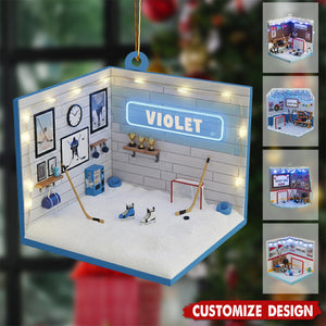 Personalized Hockey Ornament, Hockey Player Christmas Keepsake, Hockey Sport Gifts, Hockey Ornament