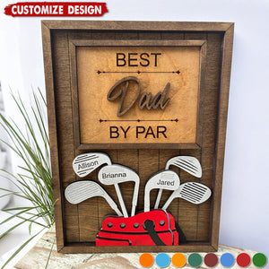 Best Dad by Par-Personalized 2-Layered Wooden Plaque-Father’s Day Gift