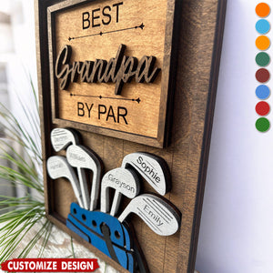 Best Dad by Par-Personalized 2-Layered Wooden Plaque-Father’s Day Gift