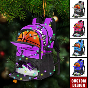 Personalized Basketball Bag Christmas Ornament - Gift For Basketball Players