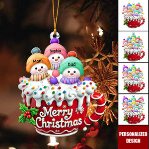 Personalized Snowman Family Christmas Ornament